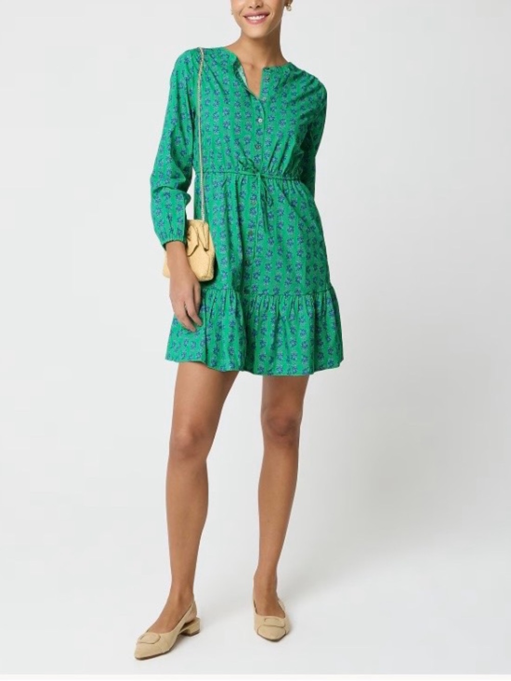 NWT J Crew Long-Sleeve Mini Shirt Dress
